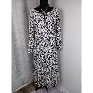 Old Navy Maxi Dress Women’s Small Floral Granny Bracelet Sleeve Tiered Bohemian